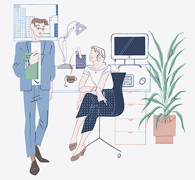Serviced office illustration.