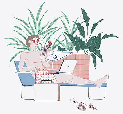 Virtual office illustration.